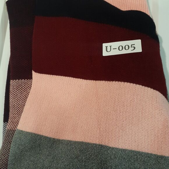 Weekend Suzanne Betro Open Front Blue Pink Gray Striped Cardigan Size L/XL - Picture 7 of 7